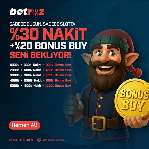 Betroz'da Sadece bugün, sadece slotta: 0 nakit +   bonus buy seni bekliyor!