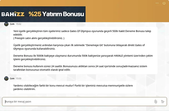 Bahiszz 500 TL Deneme Bonusu