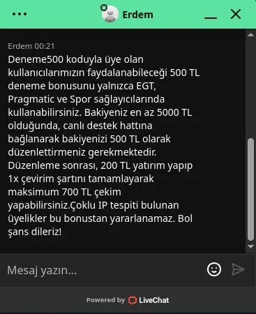 Vidobet 500 TL Deneme Bonusu